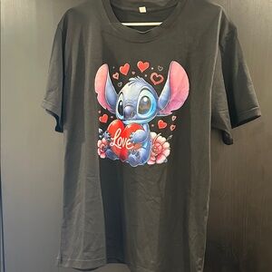 Black Graphic Tee Design Valentine Day Tee